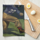 Vintager Fußball, Kinder, Sportler Geschirrtuch (Viertel Falte)