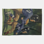 Vintager Fußball, Kinder, Sportler Geschirrtuch (Horizontal)