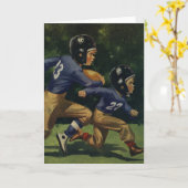 Vintager Fußball, Kinder, Sportler Karte (Gelbe Blume)