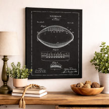 Vintager Fußball-Patentschutz Wand Kunst