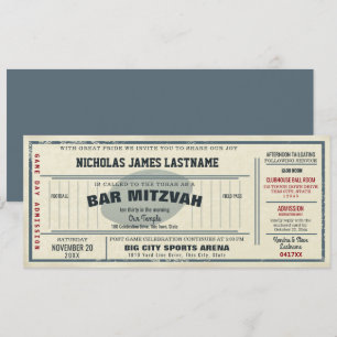 Vintager Fußballpass Bar Mitzvah Einladung