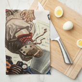 Vintager Fußballspieler Geschirrtuch (Viertel Falte)