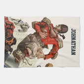 Vintager Fußballspieler Geschirrtuch (Horizontal)