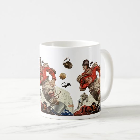 Vintager Fußballspieler Kaffeetasse (VorderseiteRechts)