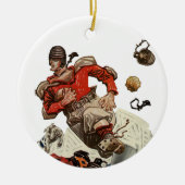 Vintager Fußballspieler Keramik Ornament (Vorne)