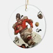 Vintager Fußballspieler Keramik Ornament (Links)