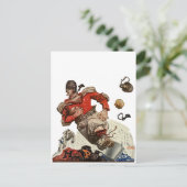 Vintager Fußballspieler Postkarte (Stehend Vorderseite)