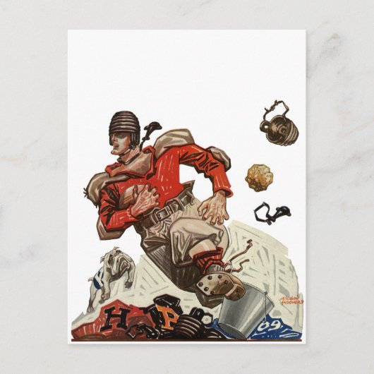 Vintager Fußballspieler Postkarte (Vorderseite)