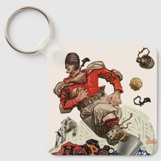 Vintager Fußballspieler Schlüsselanhänger (Vorderseite)