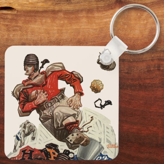 Vintager Fußballspieler Schlüsselanhänger (Rückseite)