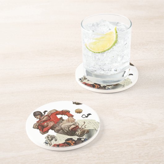 Vintager Fußballspieler Untersetzer (Seite)