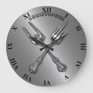 Vintager Gabel-harter Felsen-mittlerer Große Wanduhr