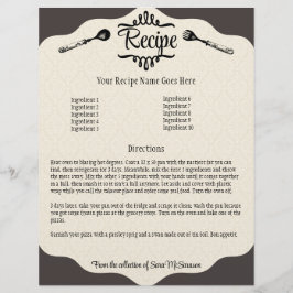 Vintager Gabellöffel Kochmenü Menü-Papier