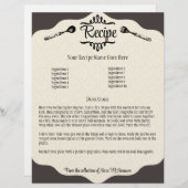 Vintager Gabellöffel Kochmenü Menü-Papier (Vorne/Hinten)