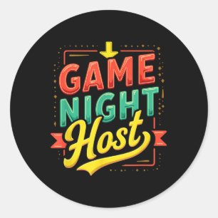 Vintager Game Night Host Runder Aufkleber