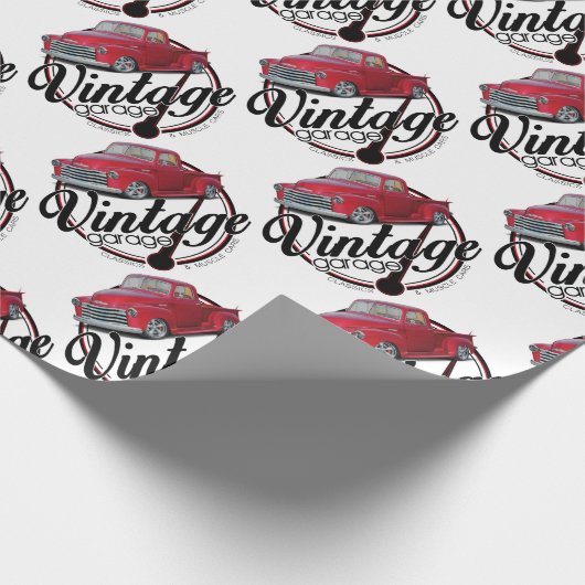Vintager Garagen-LKW Geschenkpapier (Ecke)