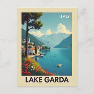 Vintager Gardasee Italien Reisen Postkarte