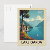 Vintager Gardasee Italien Reisen Postkarte (Vorne/Hinten)