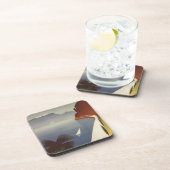 Vintager Gardasee Riva Torbole Italien Tourismus Getränkeuntersetzer (Rechte Seite)