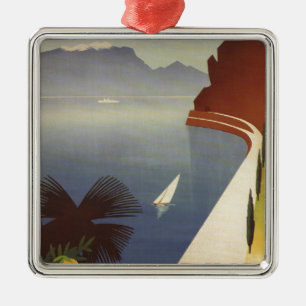 Vintager Gardasee Riva Torbole Italien Tourismus Ornament Aus Metall