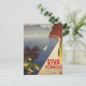 Vintager Gardasee Riva Torbole Italien Tourismus Postkarte (Stehend Vorderseite)