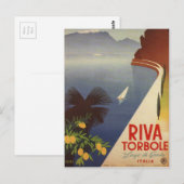 Vintager Gardasee Riva Torbole Italien Tourismus Postkarte (Vorne/Hinten)