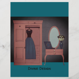 Vintager Garderobe-Decktisch TealScrapbookPaper