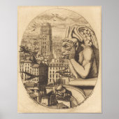 Vintager Gargostil mit Blick auf die Stadt Poster (Vorne)