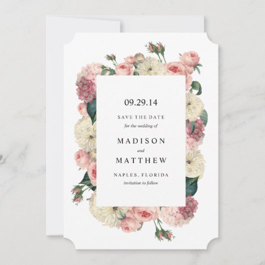 Vintager Garten | Ankündigung Datum freihalten (Vorderseite)