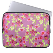 Vintager Garten Blume Rosa Grün Laptopschutzhülle (Vorderseite)