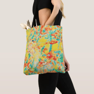 Vintager Garten Blumenstrauß Kaninchen Tasche