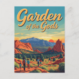 Vintager Garten des Gods Colorado Postkarte