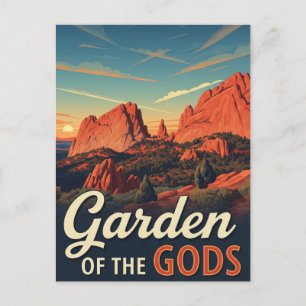 Vintager Garten des Gods Colorado Postkarte