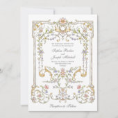 Vintager Garten | Farbenfrohe Luxe Wedding Einladung (Vorderseite)