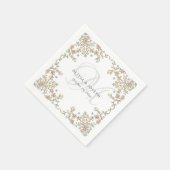 Vintager Garten | Farbenfrohe Luxe Wedding Monogra Serviette (Ecke)