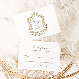 Vintager Garten | Farbenfrohe Luxe Wedding RSVP Karte