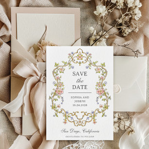 Vintager Garten Farbenfrohe Luxe Wedding Save The Date