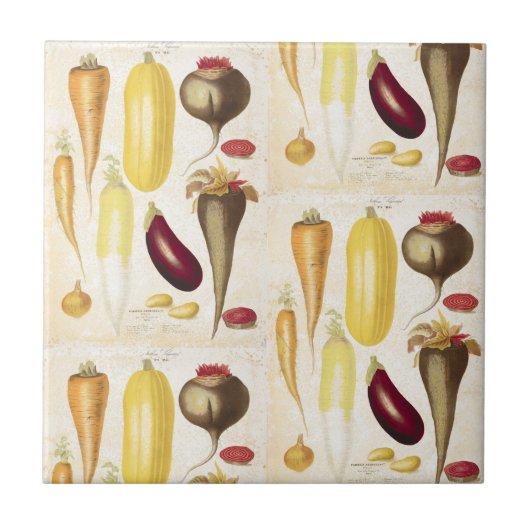 Vintager Garten Gemüse Küche Fliese (Vorderseite)