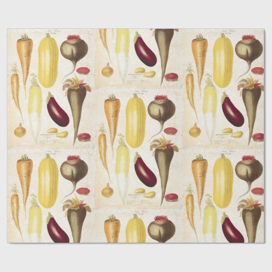 Vintager Garten Gemüse Küche Geschenkpapier (Flach)