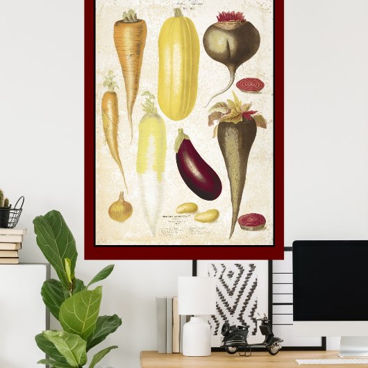 Vintager Garten Gemüse Küche Poster (Heimbüro)