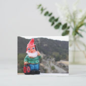 Vintager Garten Gnome mit Lattern und Cane Postkarte (Stehend Vorderseite)