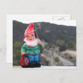 Vintager Garten Gnome mit Lattern und Cane Postkarte (Vorne/Hinten)