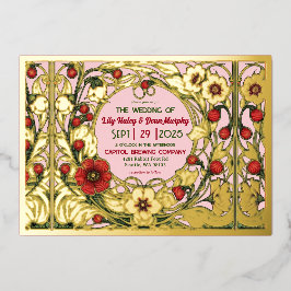 Vintager Garten Jugendstil Folieneinladung