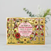 Vintager Garten Jugendstil Folieneinladung (Stehend vorne)