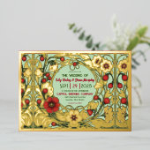 Vintager Garten Jugendstil Folieneinladung (Stehend vorne)