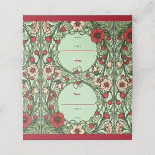 Vintager Garten Jugendstil Gedeckte Platzkarte
