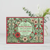 Vintager Garten Jugendstil Hochzeit Einladung (Stehend Vorderseite)