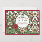 Vintager Garten Jugendstil Hochzeit Einladung (Vorderseite)