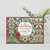 Vintager Garten Jugendstil Hochzeit Einladung (Stehend Vorderseite)