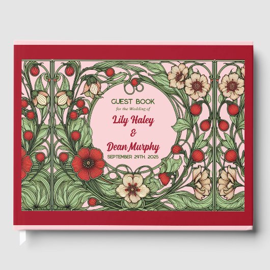 Vintager Garten Jugendstil Hochzeit Gästebuch (Vorderseite)